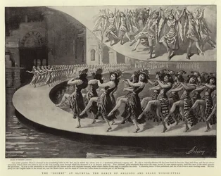 El Oriente en Olympia, la Danza de las Amazonas y los Adoradores de Serpientes